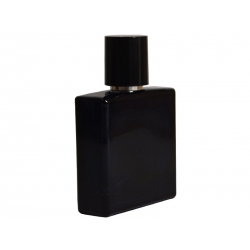 Butelka szklana perfumeryjna BLUE 35 ml czarna z atomizerem i nasadką 8202, zakręcana